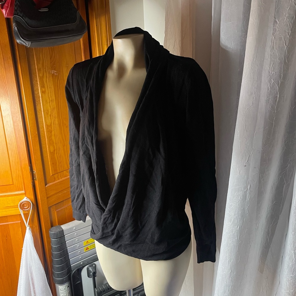 Black Drape Front Cardigan
